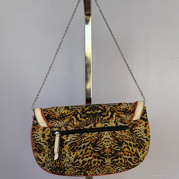 💚Jennifer Lopez Animal Print Shoulder Bag with Chain - Picture 3 of 5